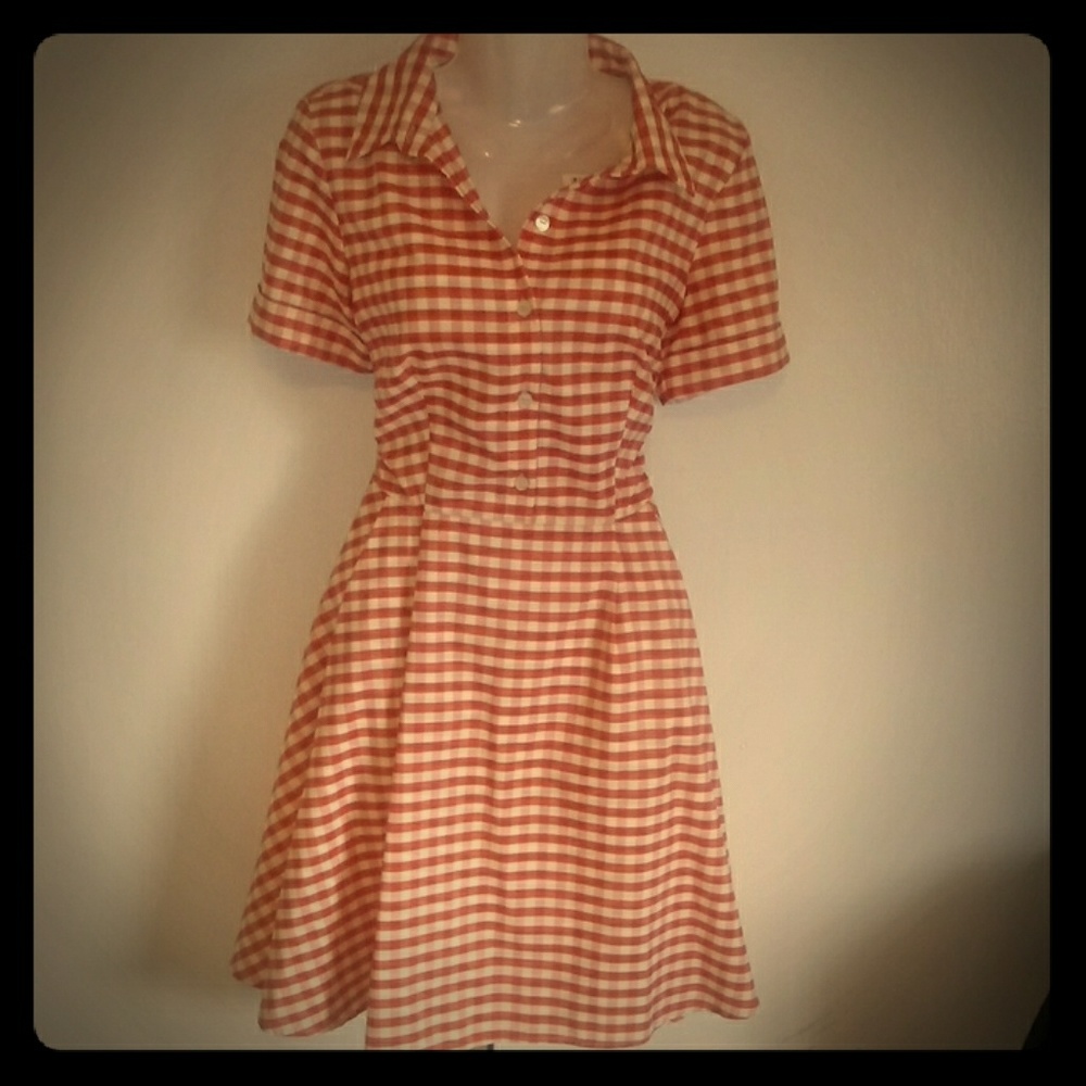 Red and white summer dress